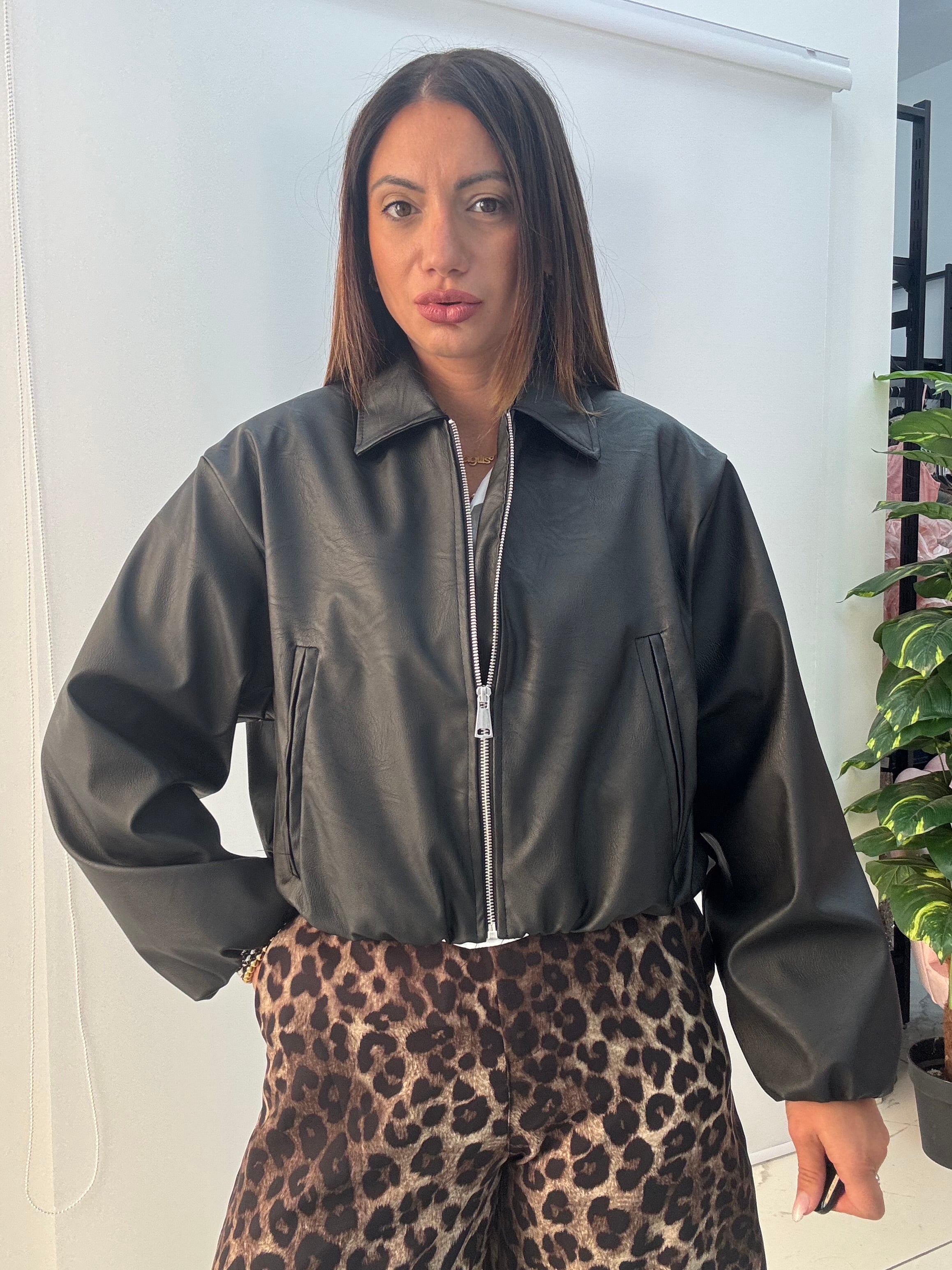 Bomber Ecopelle Ale Nero